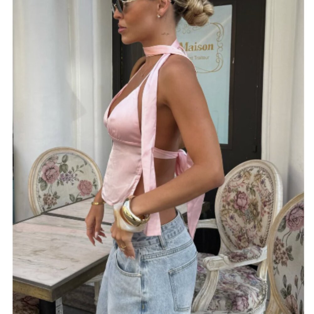 (Never Worn), White Fox Boutique USA Seize The Day Top Baby Pink Size M